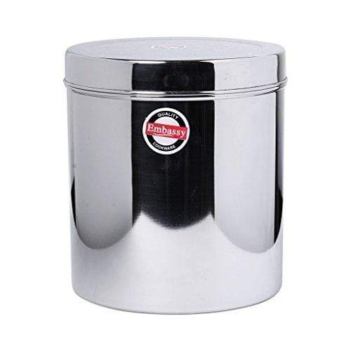 Embassy Stainless Steel Deep Dabba / Canister - Pack of 1 (4250 ml; Size 16, Jumbo) - KITCHEN MART