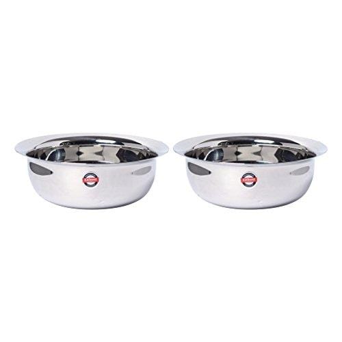 Embassy Stainless Steel Eco Bowl, Pack of 2, Size 2, 1100 ml / Bowl - KITCHEN MART