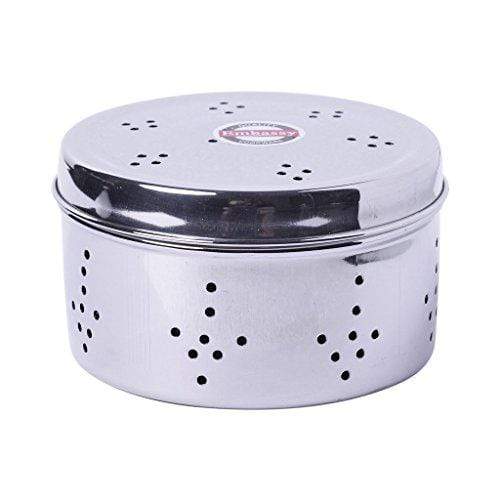 Embassy Stainless Steel Hole Puri Box/Container, Size 7, 550 ml, Pack of 1 - KITCHEN MART