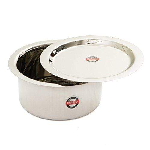Embassy Stainless Steel Tope with Lid (Size 10) - 1000 ml - KITCHEN MART