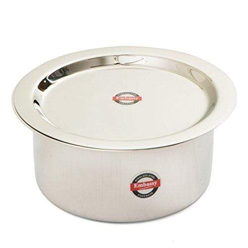Embassy Stainless Steel Tope with Lid (Size 10) - 1000 ml - KITCHEN MART