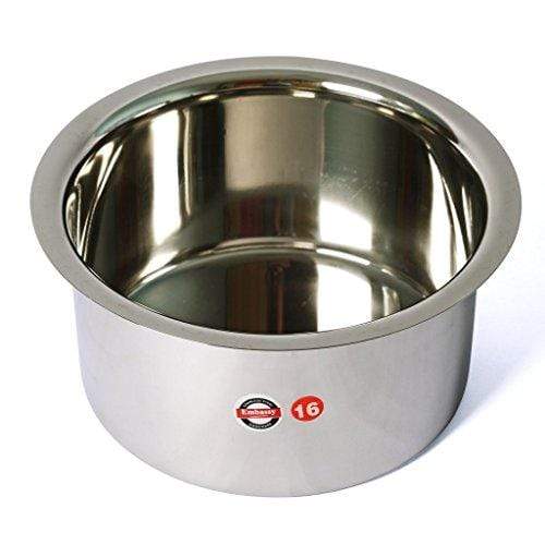 Embassy Stainless Steel Topes with Lid, Set of 2 (Sizes 15 & 16) - 3250 & 4000 ml - KITCHEN MART