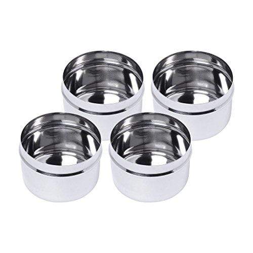 Embassy Tip-top Dabbi/Container - Pack of 4 (Size 1, 60 ml each), Stainless Steel - KITCHEN MART