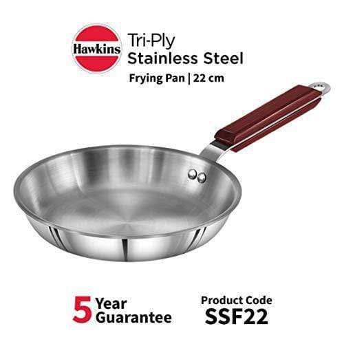 HAWKINS Tri-ply Stainless Steel Frying Pan, 22 cm - KITCHEN MART