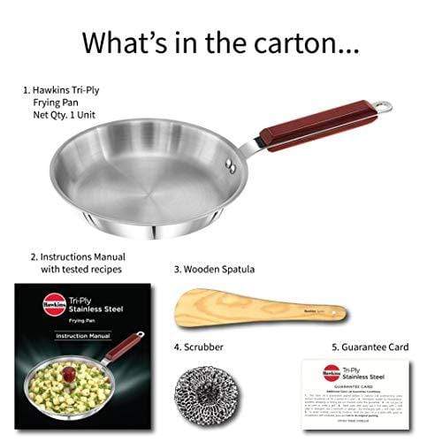 HAWKINS Tri-ply Stainless Steel Frying Pan, 22 cm - KITCHEN MART