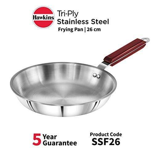 Hawkins Tri-ply Stainless Steel Frying Pan 26 cm - KITCHEN MART