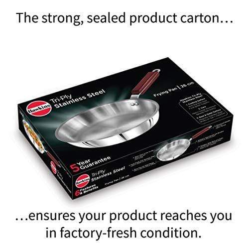 Hawkins Tri-ply Stainless Steel Frying Pan 26 cm - KITCHEN MART