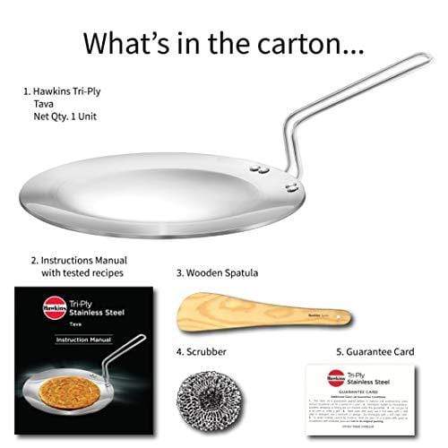 Hawkins Tri-ply Stainless Steel Tava 26 cm - KITCHEN MART