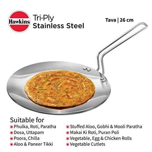 Hawkins Tri-ply Stainless Steel Tava 26 cm - KITCHEN MART