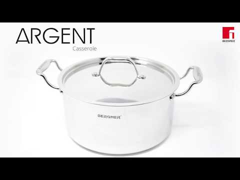 Bergner Argent Triply Stainless Steel Casserole with Lid