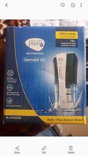 HUL Pureit Germkill kit for Advanced 14L / 23 L Water Purifier - 1500 L - KITCHEN MART