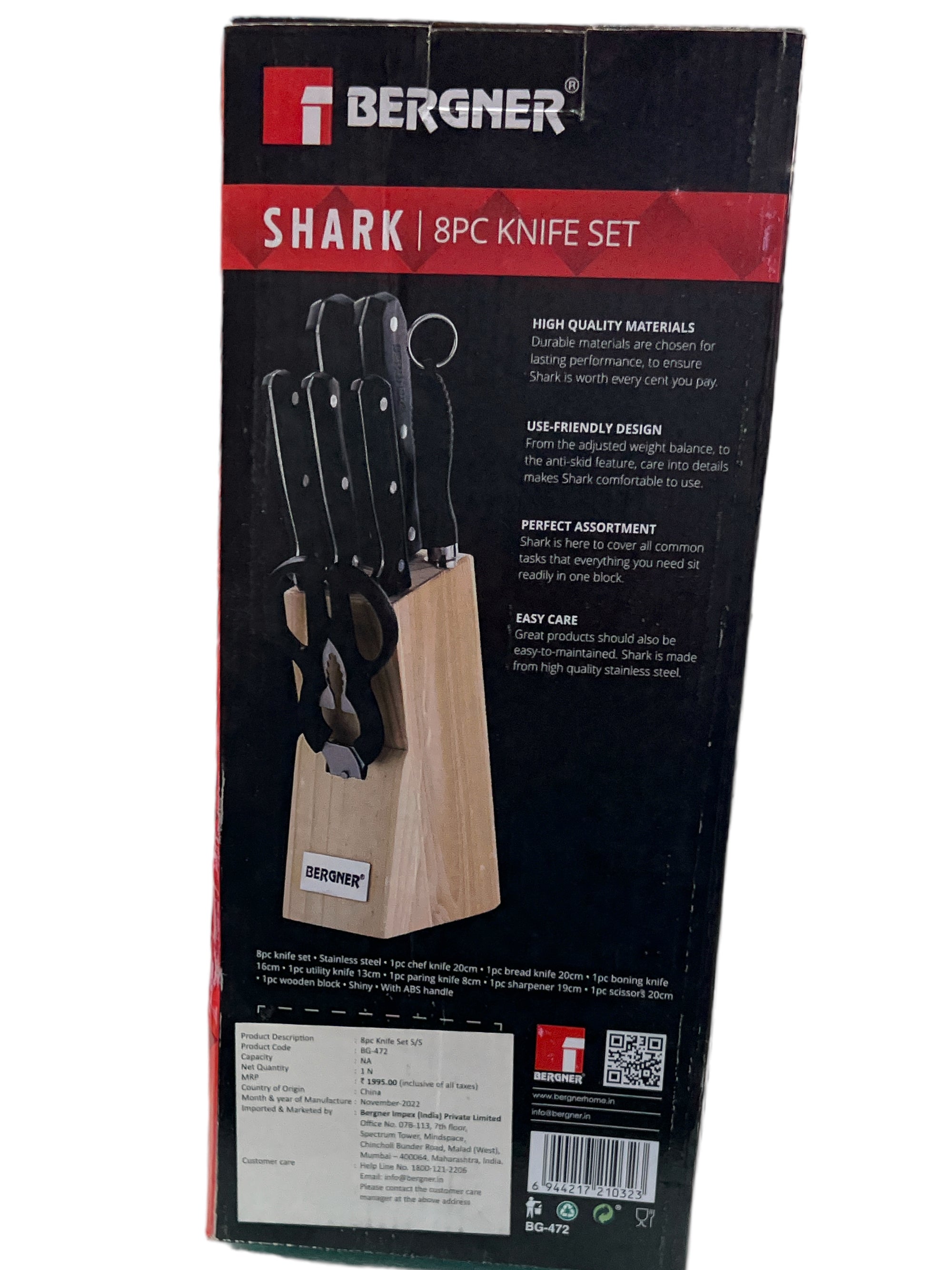 Bergner Shark 8pc knife set