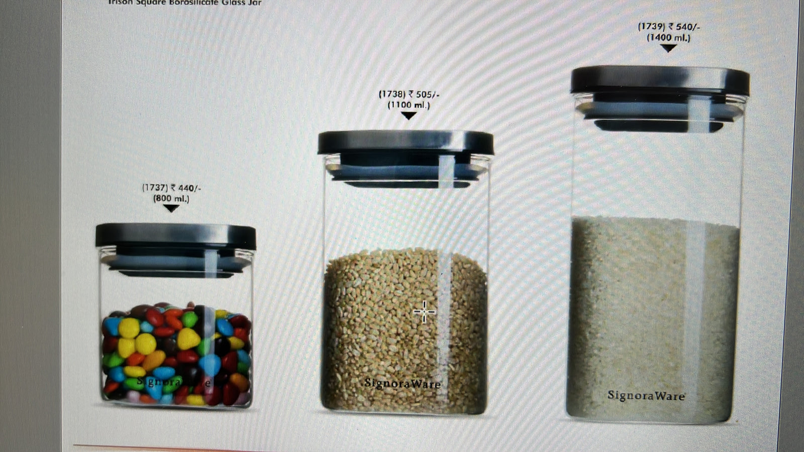 Preethi Jars chutney jar 400 ml and Medium Jar 1000ML