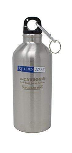Kitchen Mart Carbon Regular Steel Water Bottle, 600ml - KITCHEN MART