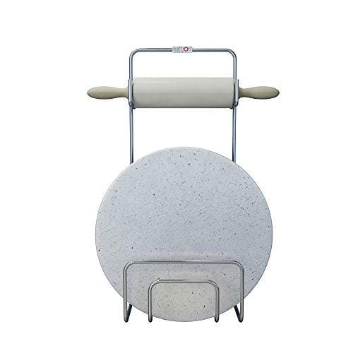 Kitchen Mart Chakla Belan Stand / Rolling Pin-tong holder, Stainless Steel, Wall Mount (Only Stand) - KITCHEN MART