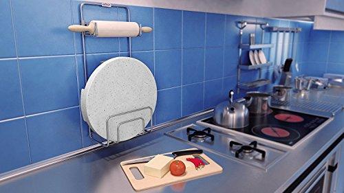 Kitchen Mart Chakla Belan Stand / Rolling Pin-tong holder, Stainless Steel, Wall Mount (Only Stand) - KITCHEN MART