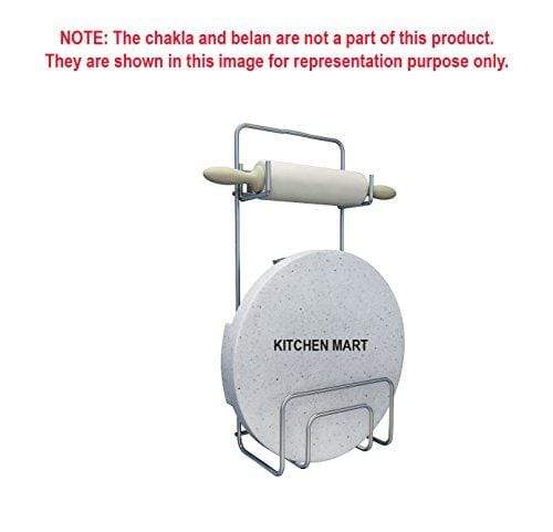 Kitchen Mart Chakla Belan Stand / Rolling Pin-tong holder, Stainless Steel, Wall Mount (Only Stand) - KITCHEN MART