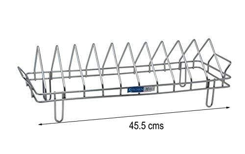 Kitchen Mart Plate Rack / Stand, 10 Slots (45 cms), Stainless Steel - KITCHEN MART