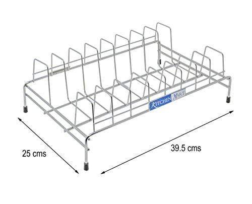 Kitchen Mart Plate Rack / Stand, 8 Slots (39 cms), Stainless Steel (LxB: 39x25) - KITCHEN MART