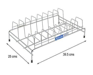 Kitchen Mart Plate Rack / Stand, 8 Slots (39 cms), Stainless Steel (LxB: 39x25) - KITCHEN MART