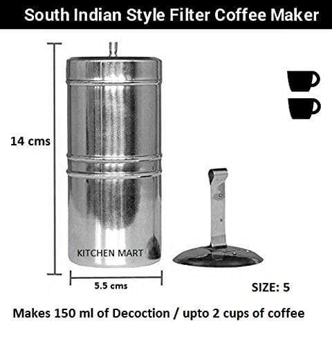 Kitchen Mart Stainless Steel Coffee Filter (Size:5) (150ml) (2 cup) - KITCHEN MART