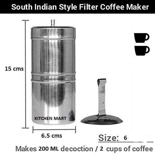 Kitchen Mart Stainless Steel Coffee Filter Size:6 (200ml) (2 cups) - KITCHEN MART
