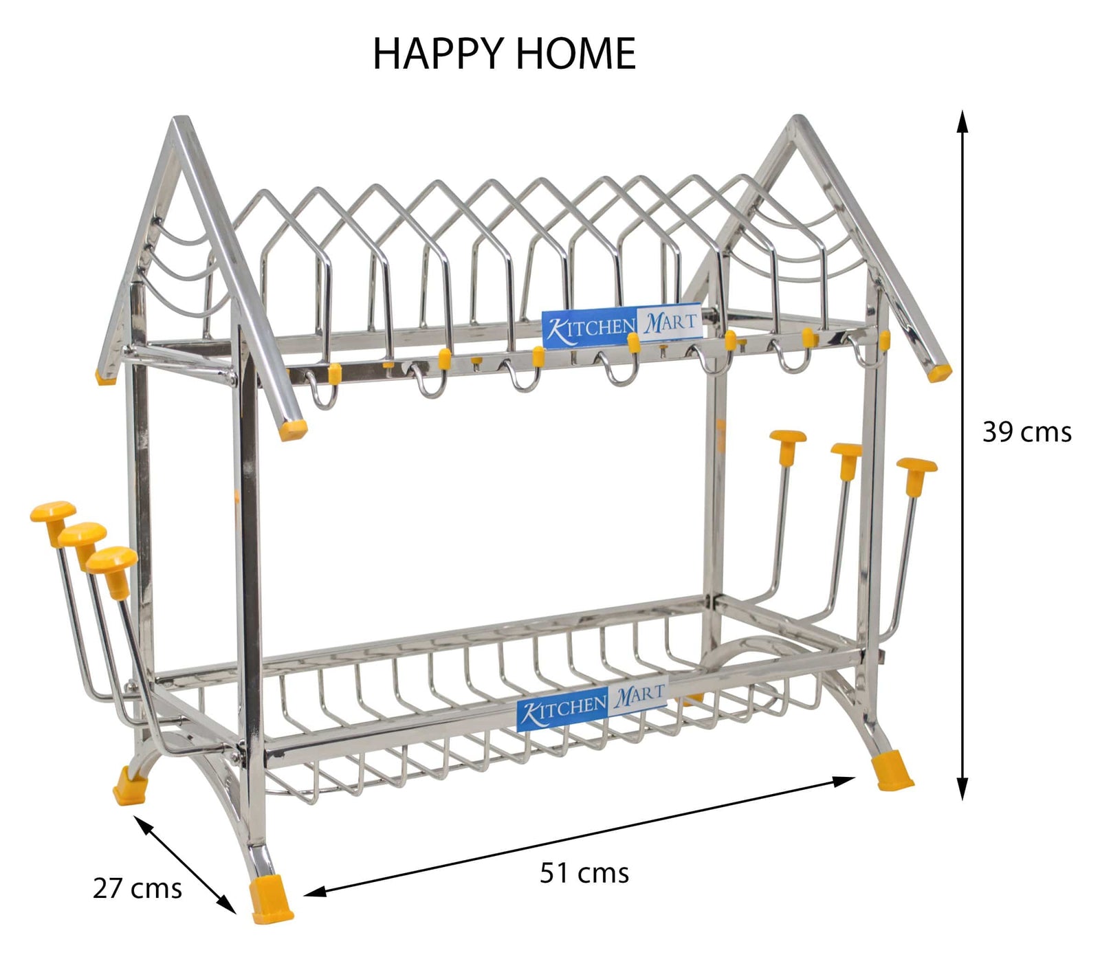 Kitchen Mart Stainless Steel Happy Home Kitchen Rack - KITCHEN MART
