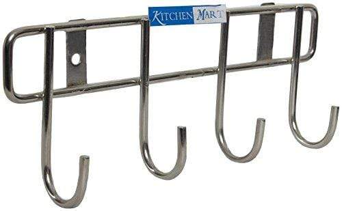 Kitchen Mart Stainless Steel Hook Rail (23 cm x 4 cm x 9 cm, Silver, Pack of 1) - KITCHEN MART