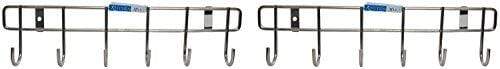 Kitchen Mart Stainless Steel Hook Rail (35.5 cm x 4 cm x 9 cm, Silver, Pack of 2) - KITCHEN MART