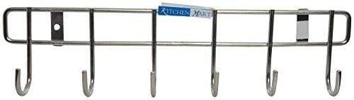 Kitchen Mart Stainless Steel Hook Rail (35.5 cm x 4 cm x 9 cm, Silver, Pack of 2) - KITCHEN MART