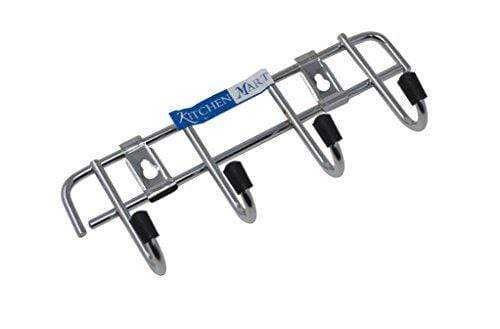 Kitchen Mart Stainless Steel Hook Rail 4-Pins, Coth hanger / Laddle hanger / Key Hanger / Towel Hanger (Pack of 1) - KITCHEN MART
