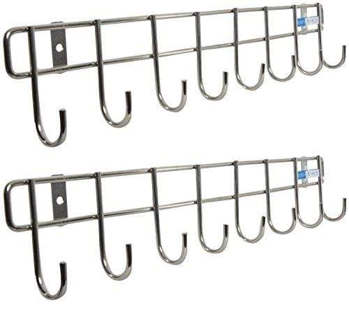 Kitchen Mart Stainless Steel Hook Rail (46 cm x 4.5 cm x 9 cm, Silver, Pack of 2) - KITCHEN MART