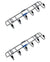 Kitchen Mart Stainless Steel Hook Rail 6-Pins, Coth hanger / Laddle hanger / Key Hanger / Towel Hanger (Pack of 2) - KITCHEN MART