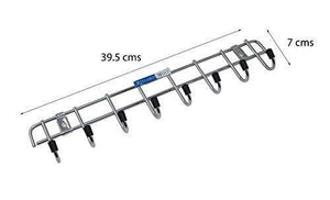 Kitchen Mart Stainless Steel Hook Rail 8-Pins, Coth hanger / Laddle hanger / Key Hanger / Towel Hanger (Pack of 1) - KITCHEN MART