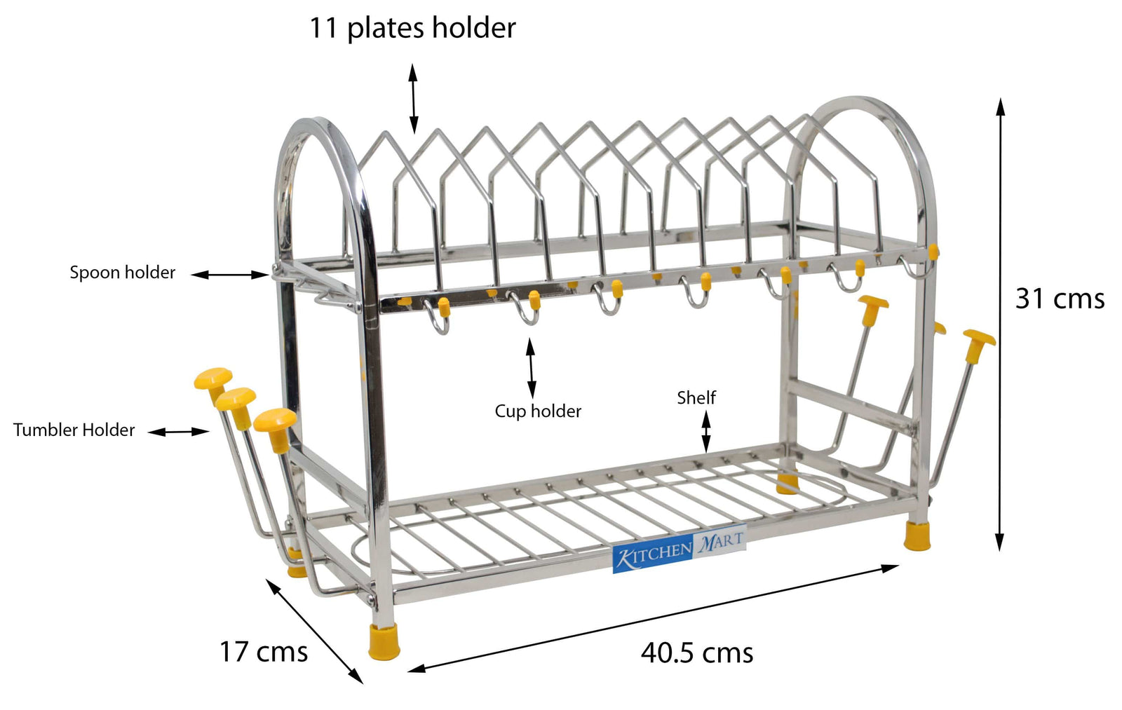 Kitchen Mart Stainless Steel kitchen rack (5 in 1) - KITCHEN MART