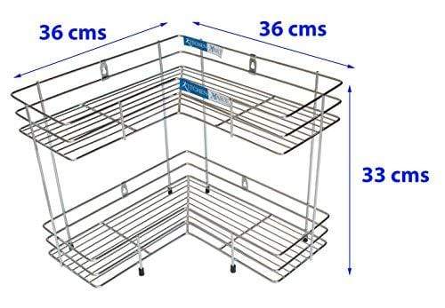Kitchen Mart Stainless Steel L-Shaped rack 2 tier - KITCHEN MART