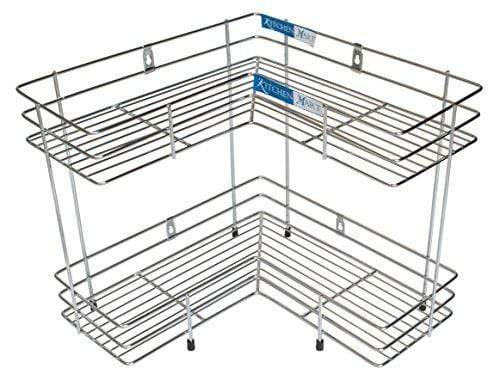 Kitchen Mart Stainless Steel L-Shaped rack 2 tier - KITCHEN MART