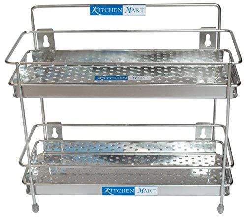 Kitchen Mart Stainless Steel Perforated Multipurpose Storage Shelf / Double Rack, Single (2-Tier) - KITCHEN MART