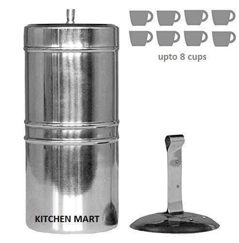 Kitchen Mart Stainless Steel South Indian Coffee Filter 10 (800ML approx) (8 cups) - KITCHEN MART