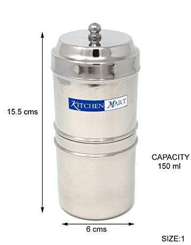 Kitchen Mart Stainless Steel with 2 Cups Capacity Coffee Filter (Silver) - KITCHEN MART