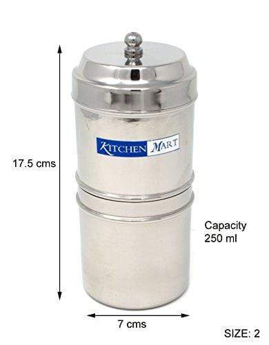 Kitchen Mart Stainless Steel with 3 Cups Capacity Coffee Filter (Silver) - KITCHEN MART