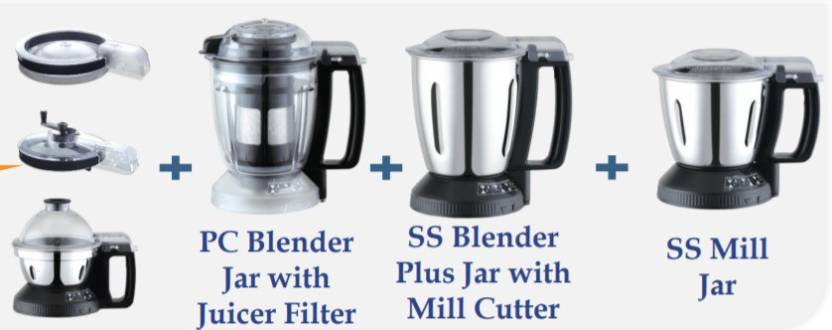 PANASONIC MONSTER MIXER GRINDER 750 WATTS, 4 JARS, MX-AE475