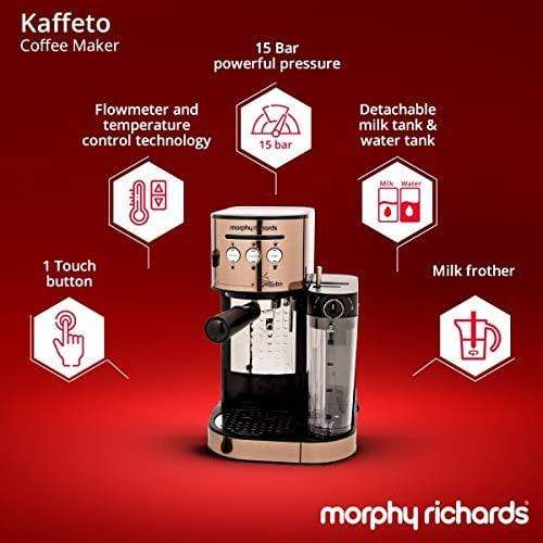 Morphy Richards Kaffeto 1350 W Milk Frother and Coffee Maker - KITCHEN MART