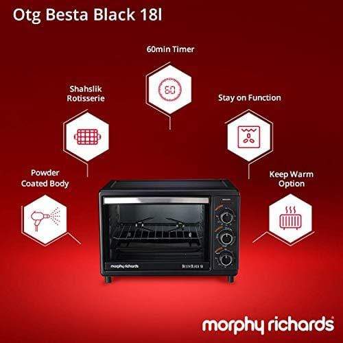 Morphy Richards OTG Besta 18-Litre Oven Toaster Grill (Black) - KITCHEN MART