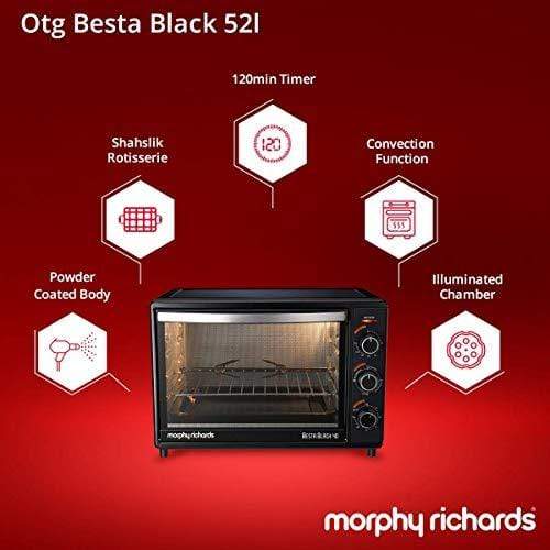 Morphy Richards OTG Besta 52-Litre Oven Toaster Grill (Black) - KITCHEN MART