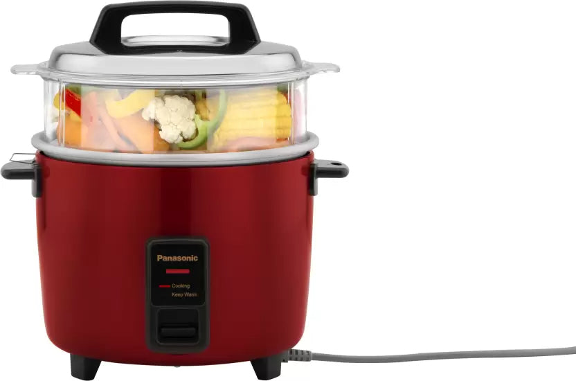 Panasonic SR-WA10HS Automatic Rice Cooker Warmer/Steamer (0.5Kg Cooked Rice) 450watt (Burgundy)