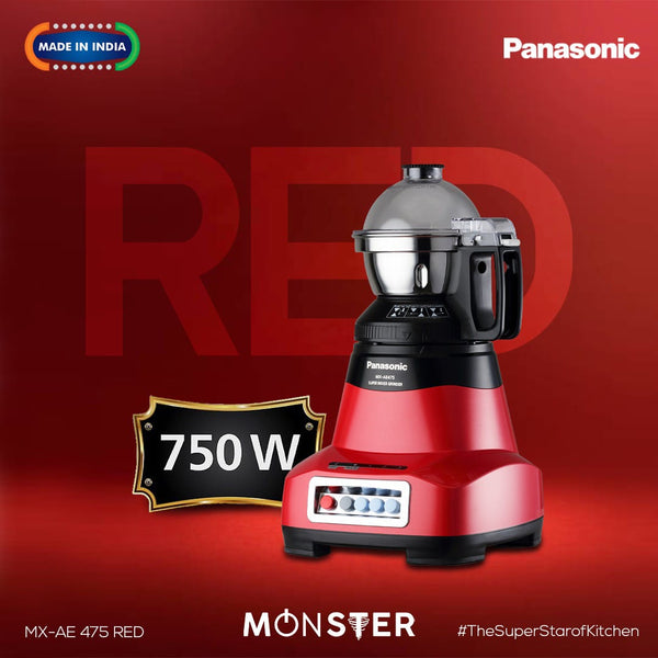 PANASONIC MONSTER MIXER GRINDER 750 WATTS, 4 JARS, MX-AE475
