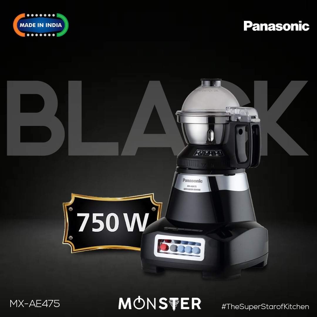 PANASONIC MONSTER MIXER GRINDER 750 WATTS, 4 JARS, MX-AE475