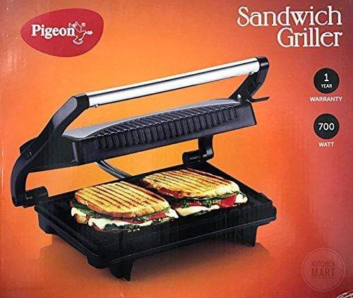 Pigeon 12377 700-Watt 4 Slice Sandwich Griller (Metallic) - KITCHEN MART