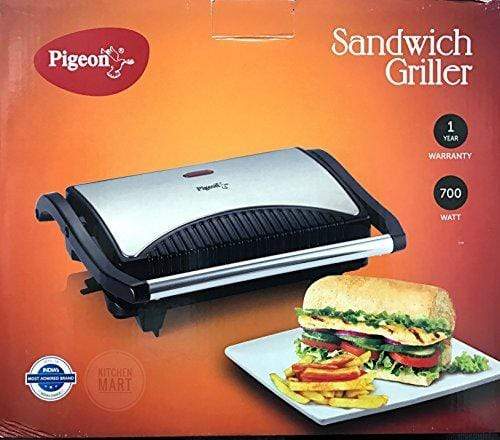 Pigeon 12377 700-Watt 4 Slice Sandwich Griller (Metallic) - KITCHEN MART